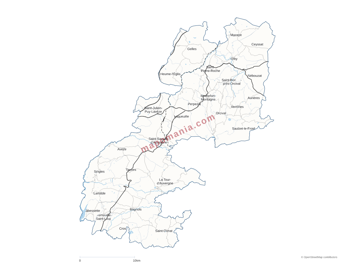Carte de CC Dômes Sancy Artense à personnaliser