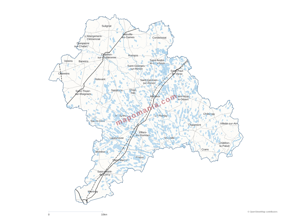 Carte de CC de la Dombes à personnaliser