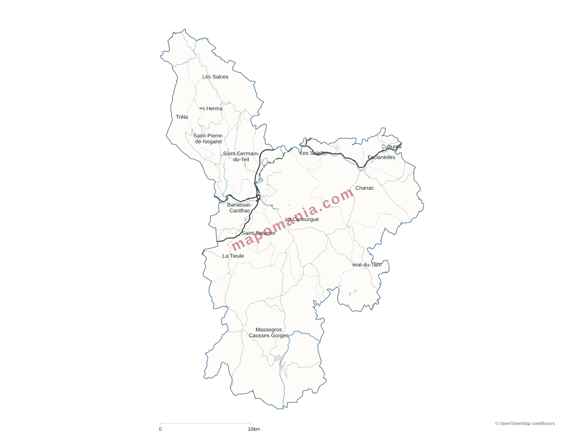 Carte de CC Aubrac Lot Causses Tarn à personnaliser