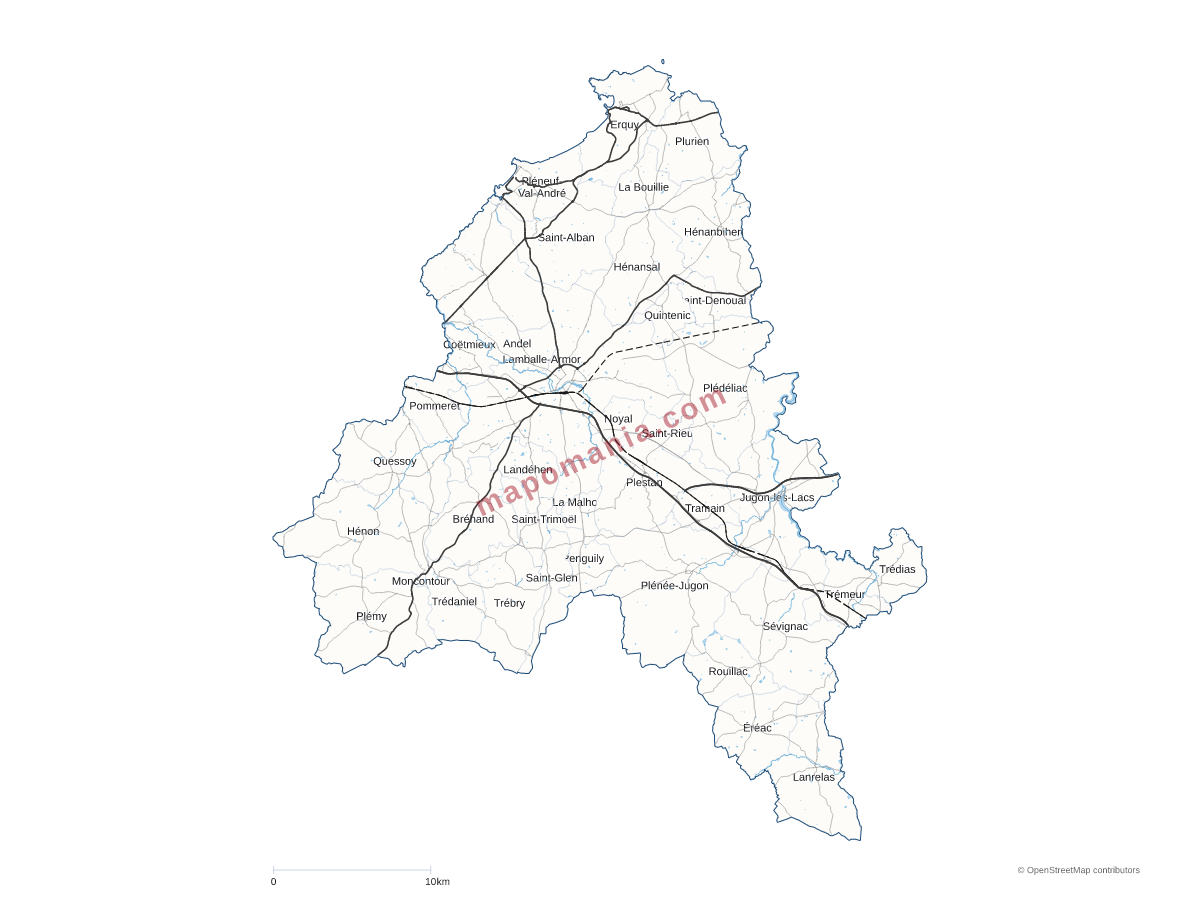 Carte de CA Lamballe Terre et Mer à personnaliser