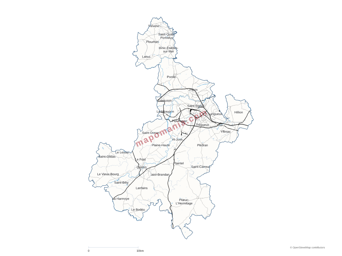 Carte de CA Saint-Brieuc Armor Agglomération à personnaliser