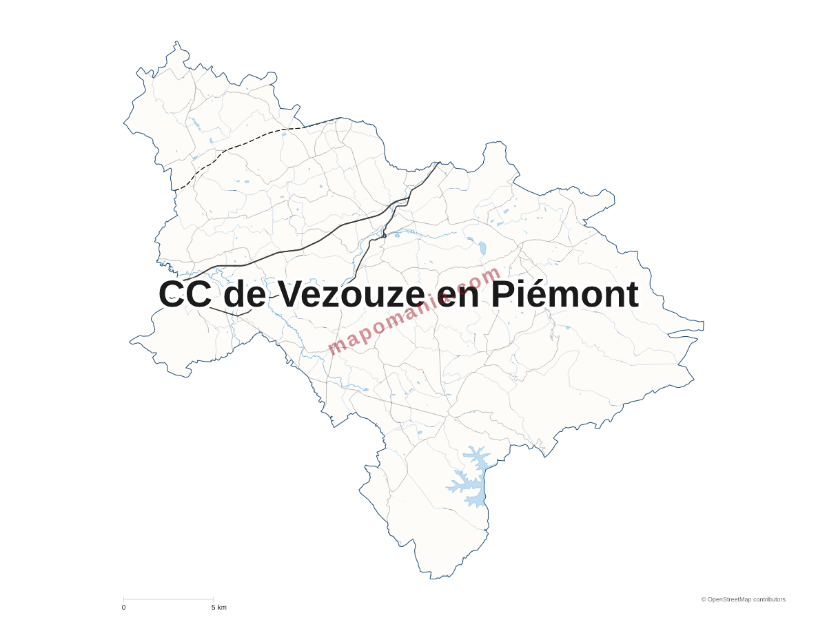 Carte de CC de Vezouze en Piémont à personnaliser