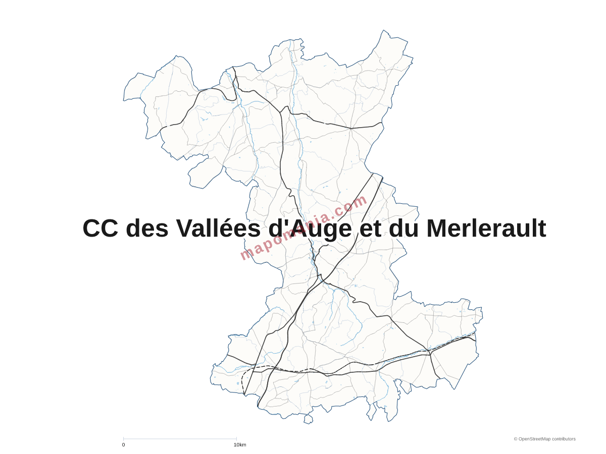 Carte de CC des Vallées d'Auge et du Merlerault à personnaliser