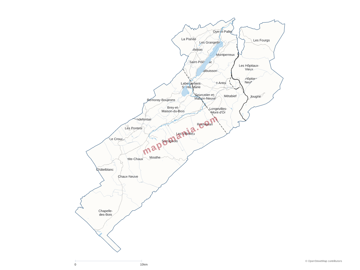 Carte de CC des Lacs et Montagnes du Haut-Doubs à personnaliser