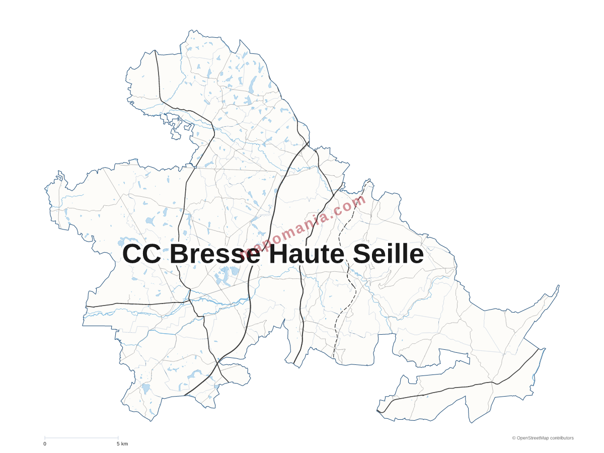 Carte de CC Bresse Haute Seille à personnaliser