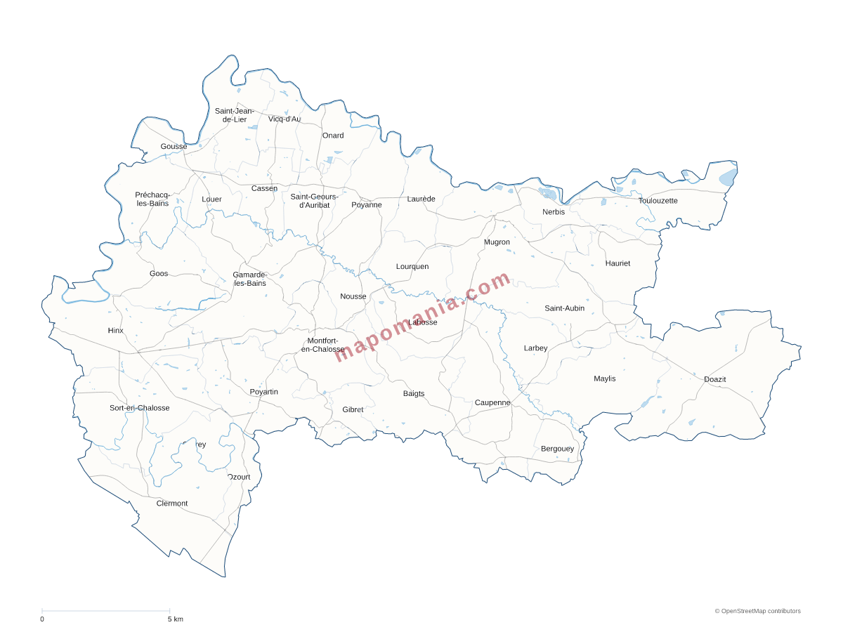 Carte de CC Terres de Chalosse à personnaliser