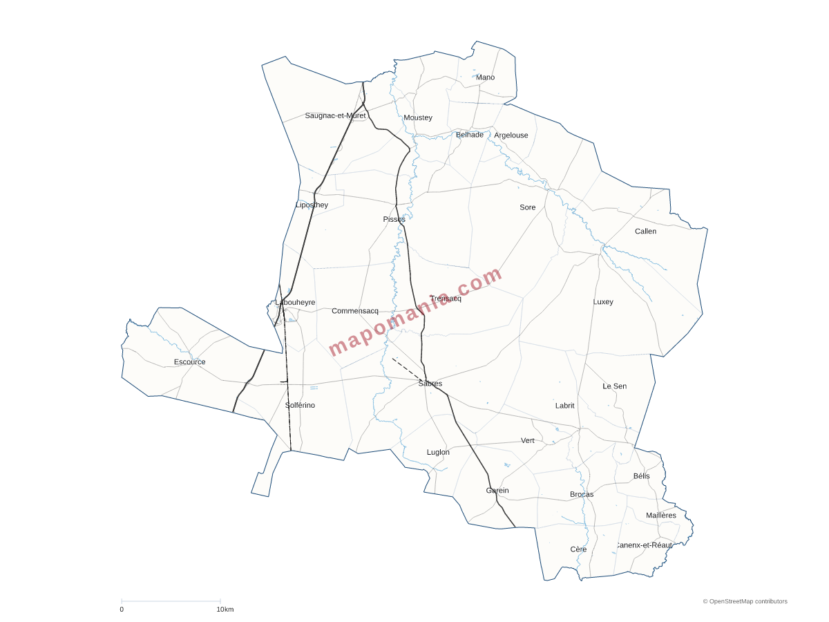 Carte de CC Coeur Haute Lande à personnaliser