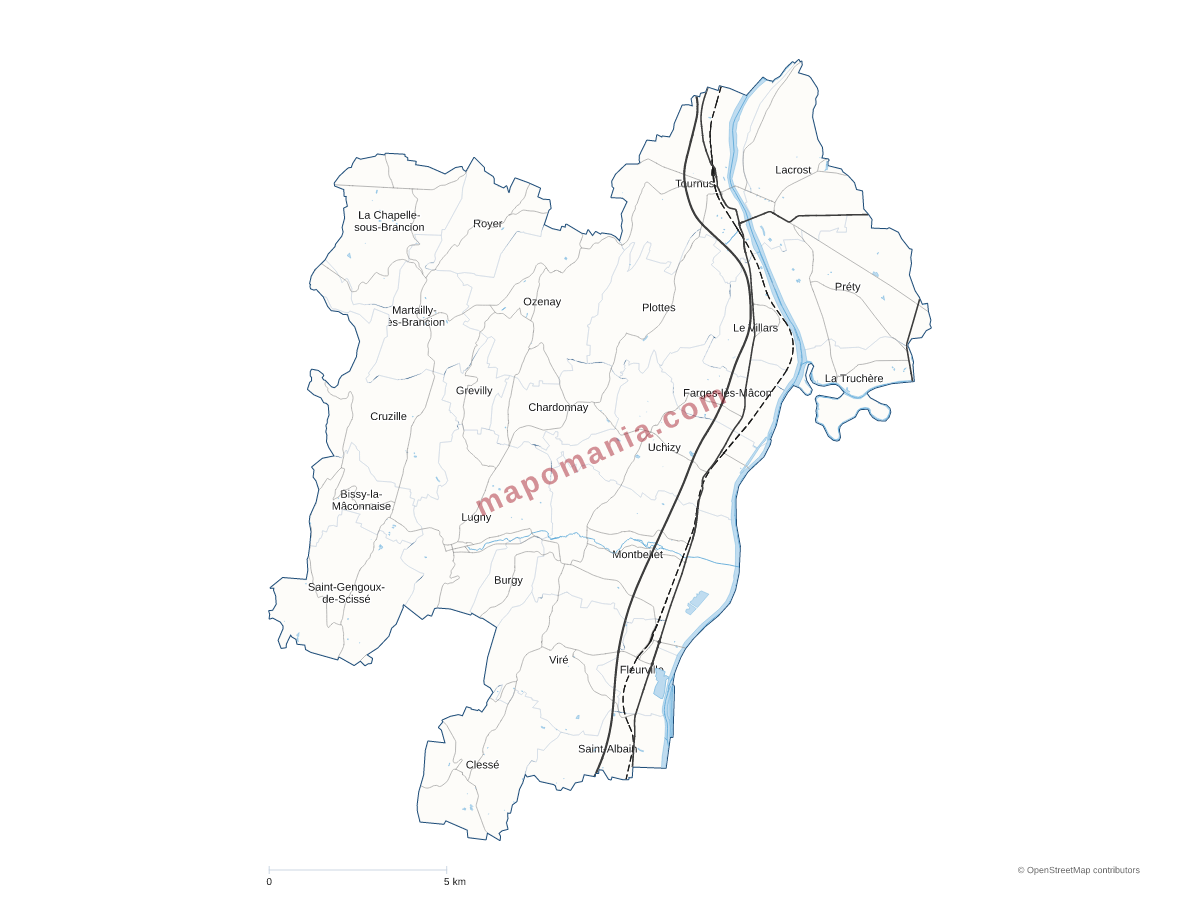 Carte de CC Mâconnais - Tournugeois à personnaliser