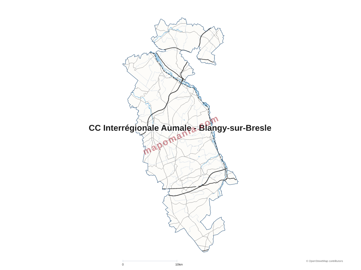 Carte de CC Interrégionale Aumale - Blangy-sur-Bresle à personnaliser