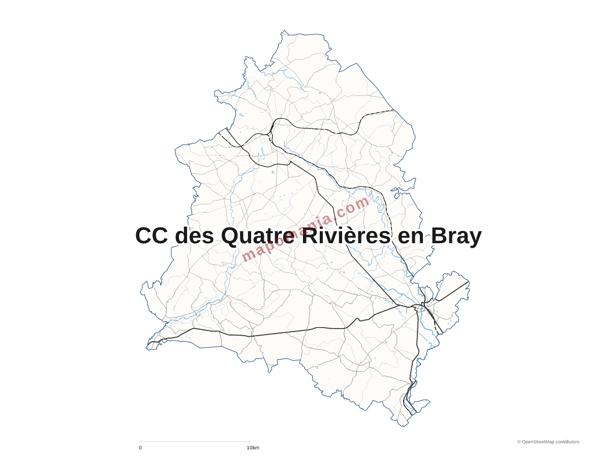 Carte de CC des Quatre Rivières en Bray à personnaliser
