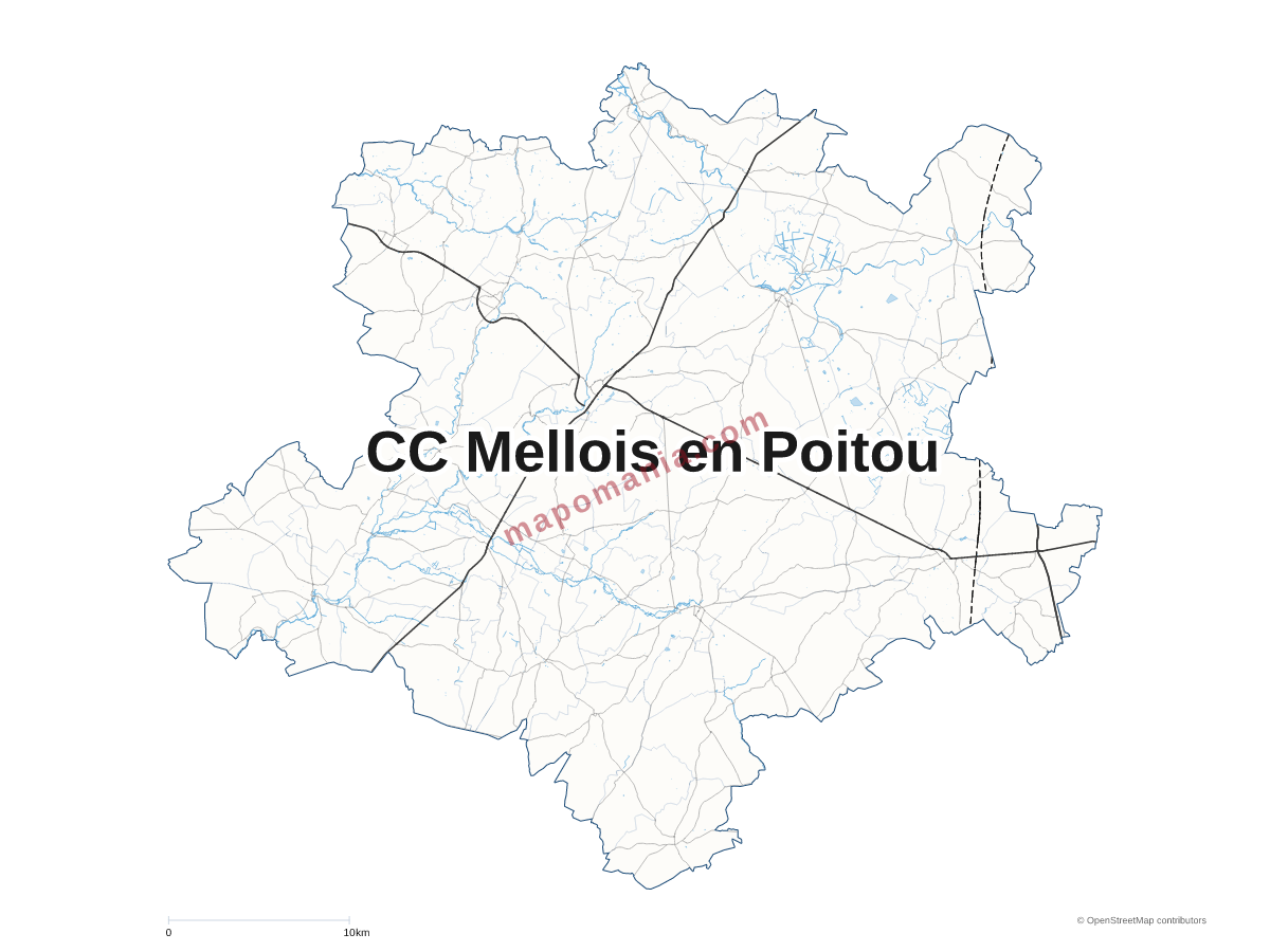 Carte de CC Mellois en Poitou à personnaliser