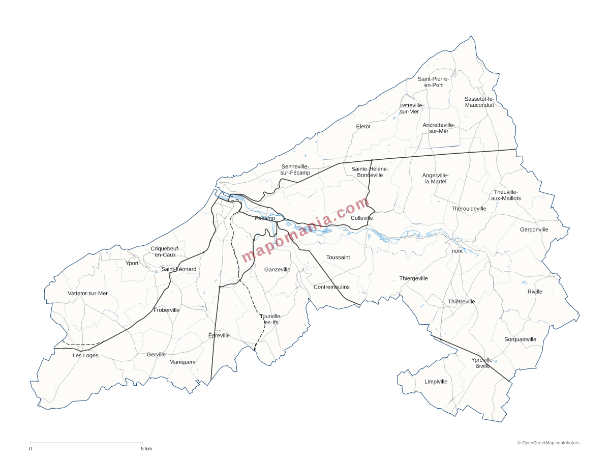 Carte de CA Fécamp Caux Littoral Agglomération à personnaliser