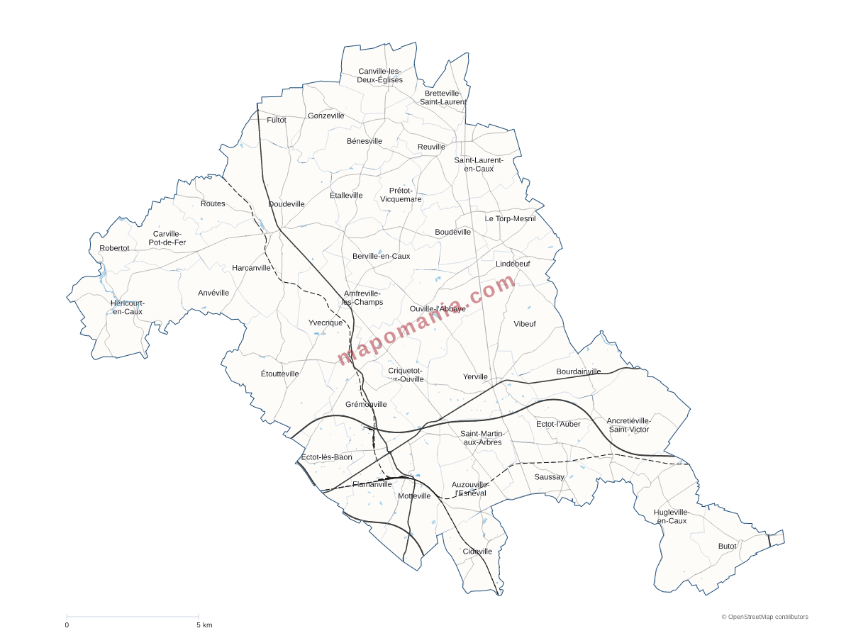 Carte de CC Plateau de Caux à personnaliser