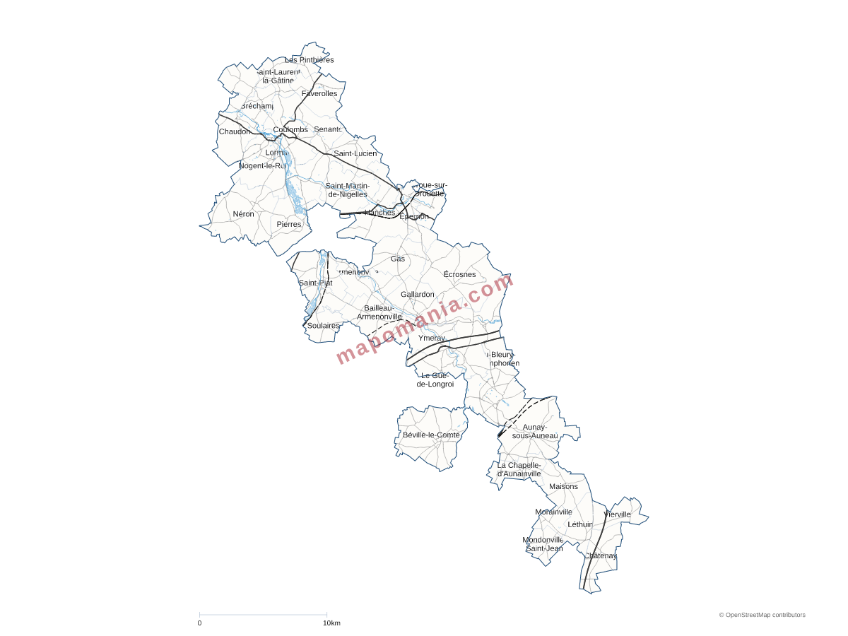 Carte de CC des Portes Euréliennes d'Ile de France à personnaliser