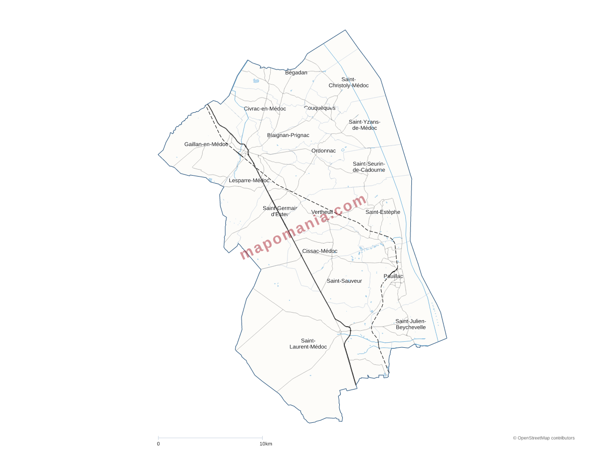 Carte de CC Médoc Coeur de Presqu'île à personnaliser