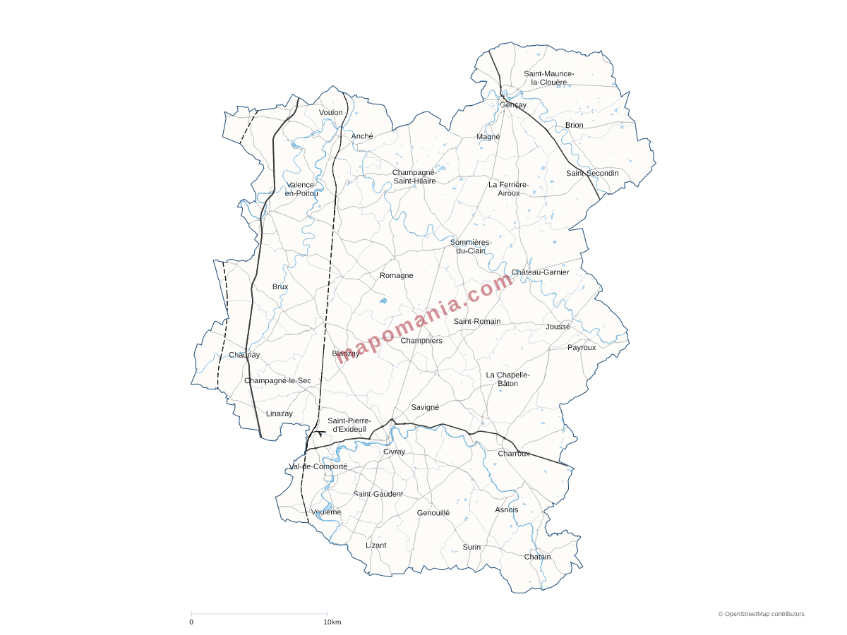 Carte de CC du Civraisien en Poitou à personnaliser