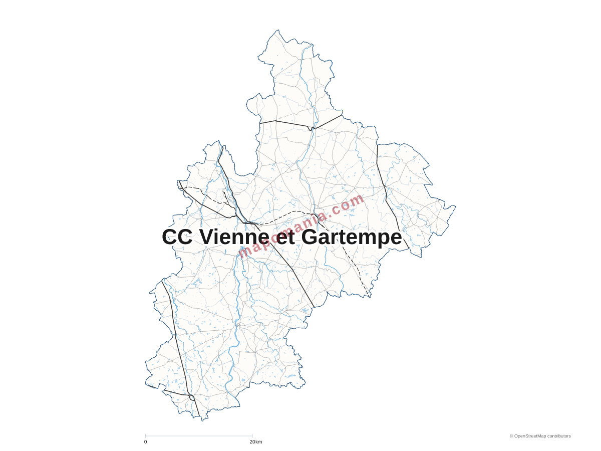 Carte de CC Vienne et Gartempe à personnaliser