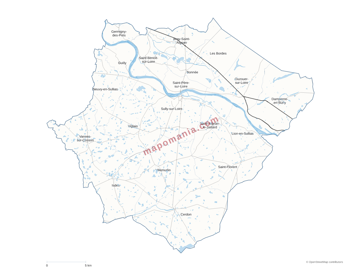 Carte de CC du Val de Sully à personnaliser