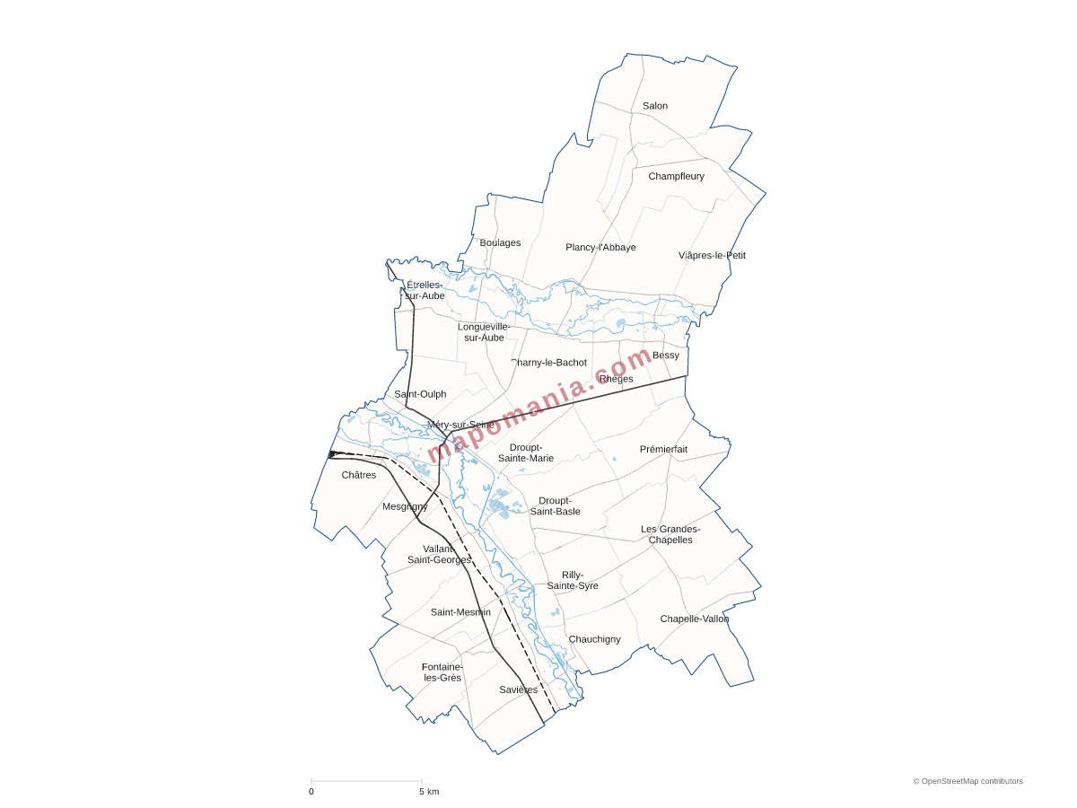 Carte de CC Seine et Aube à personnaliser