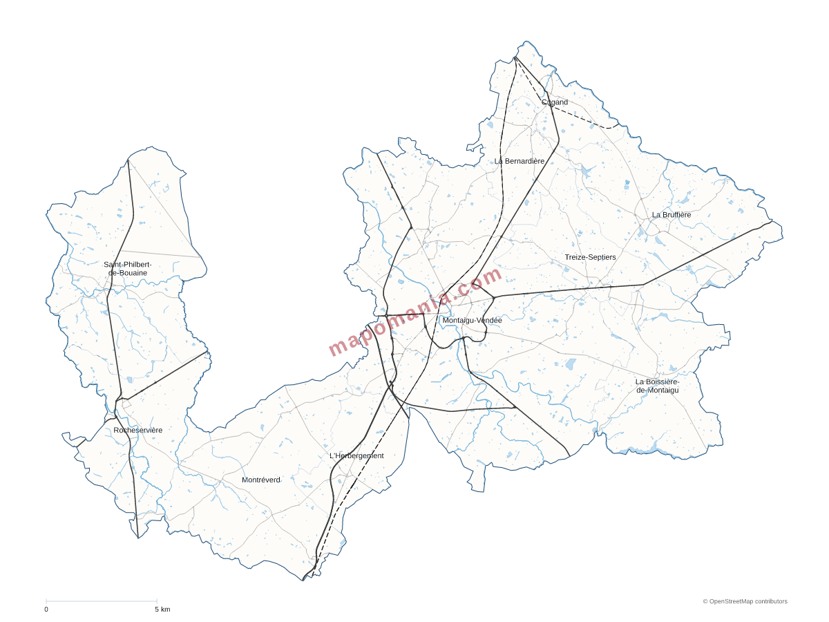 Carte de CA Terres de Montaigu à personnaliser