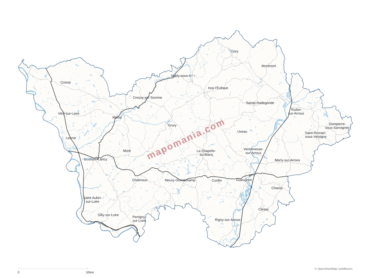 Carte de CC Entre Arroux, Loire et Somme à personnaliser