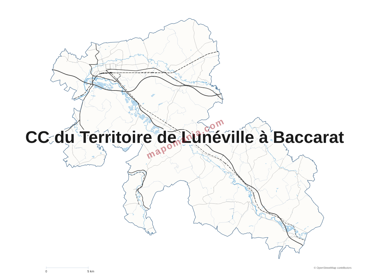 Carte de CC du Territoire de Lunéville à Baccarat à personnaliser