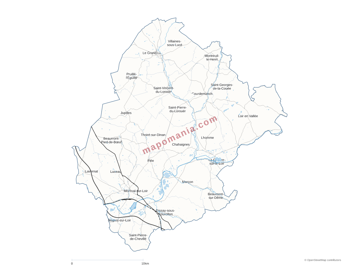 Carte de CC Loir-Lucé-Bercé à personnaliser