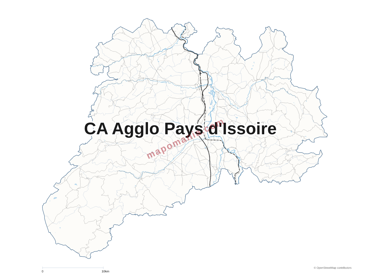 Carte de CA Agglo Pays d'Issoire à personnaliser