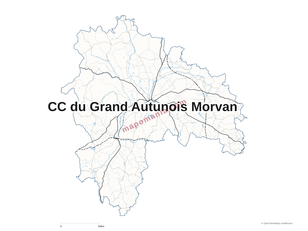 Carte de CC du Grand Autunois Morvan à personnaliser