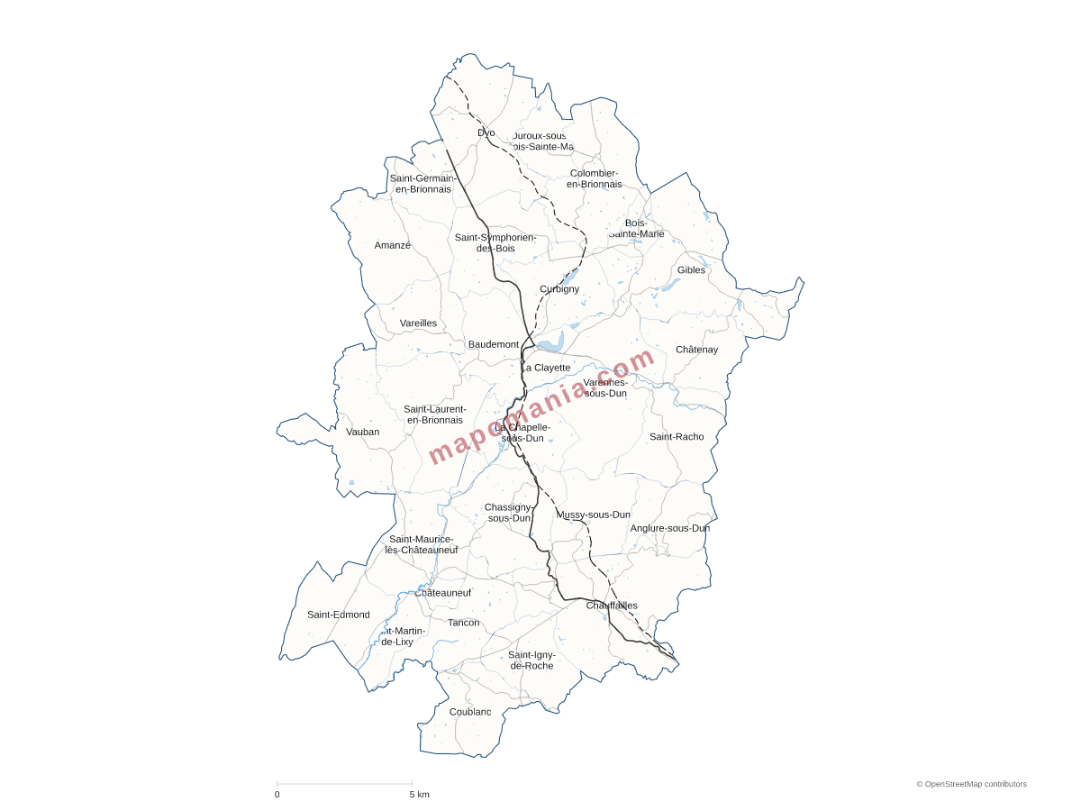 Carte de CC Brionnais Sud Bourgogne à personnaliser