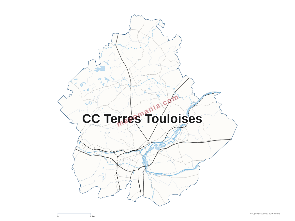 Carte de CC Terres Touloises à personnaliser