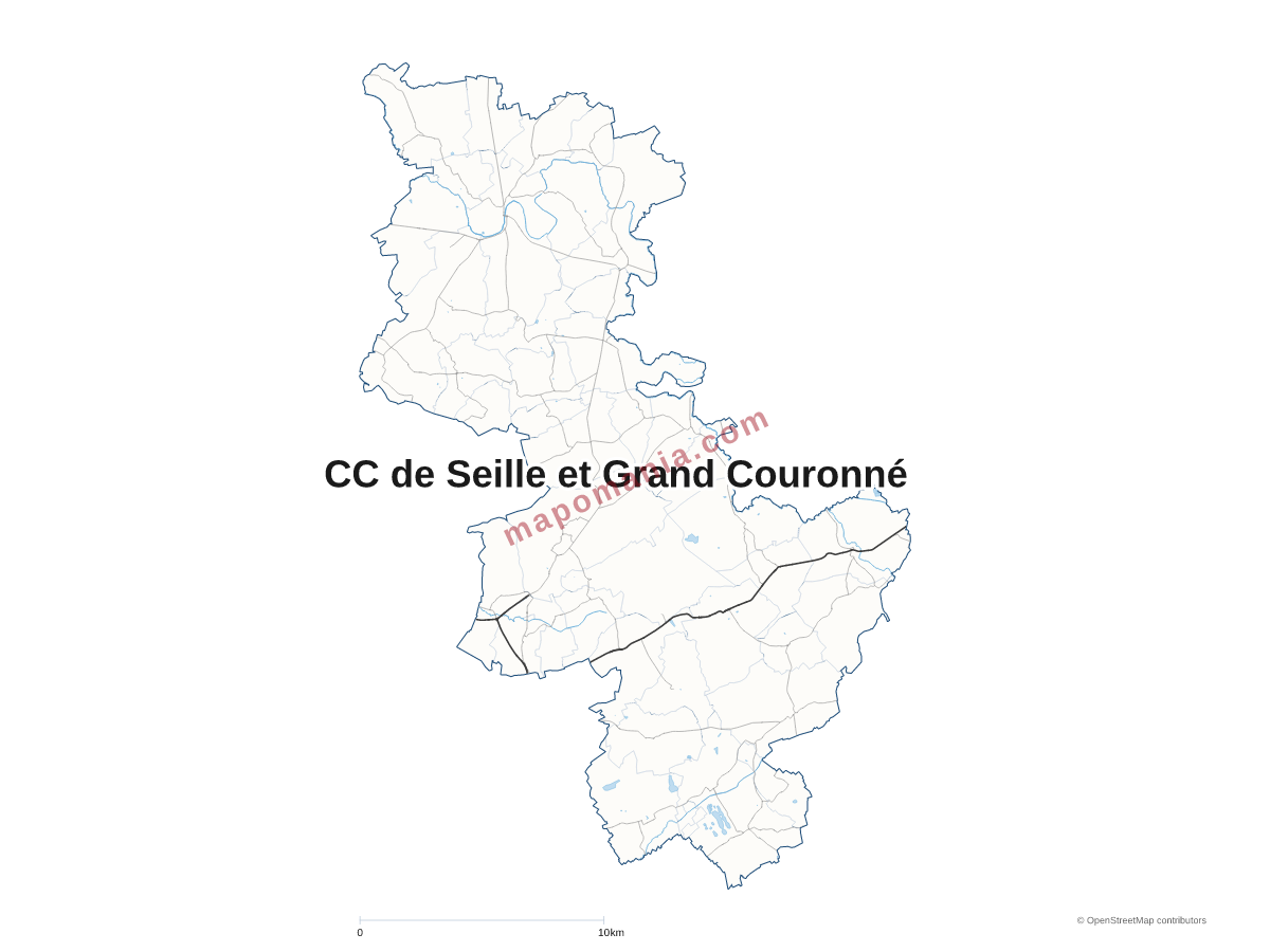Carte de CC de Seille et Grand Couronné à personnaliser