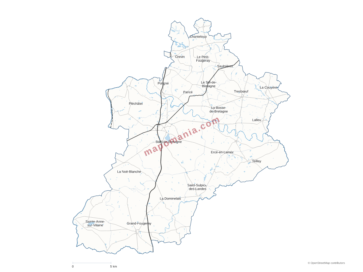 Carte de CC Bretagne Porte de Loire Communauté à personnaliser
