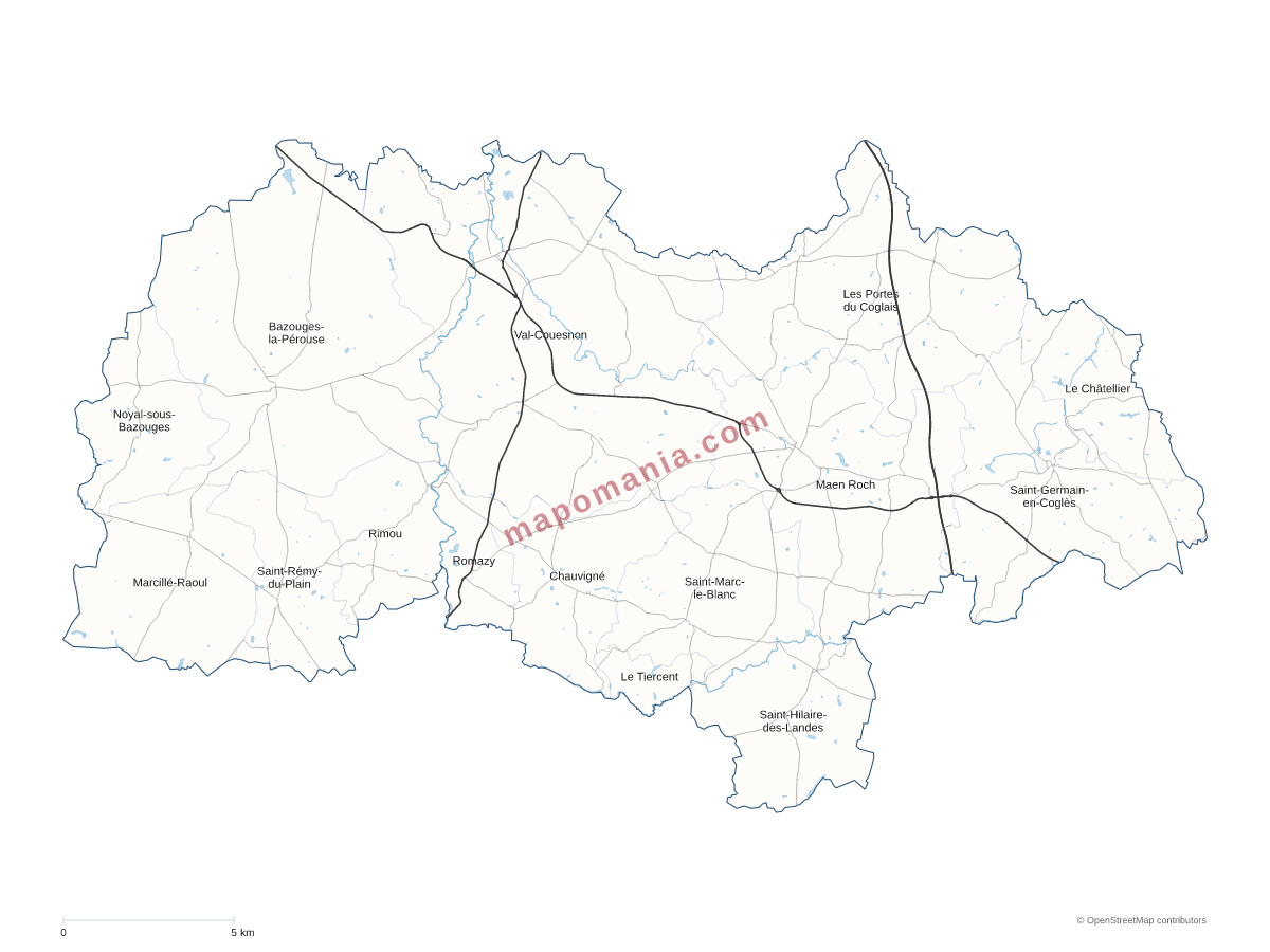Carte de CC Couesnon Marches de Bretagne à personnaliser