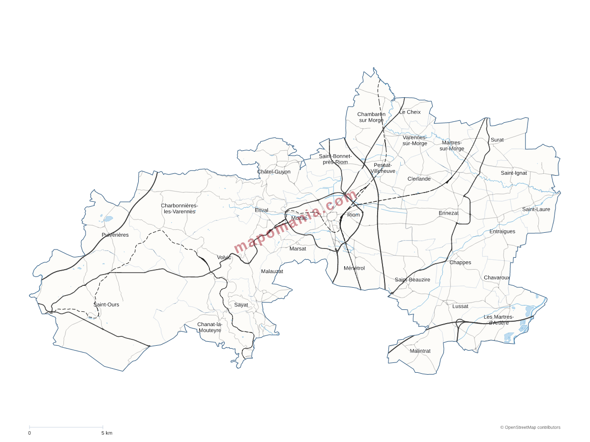 Carte de CA Riom Limagne et Volcans à personnaliser