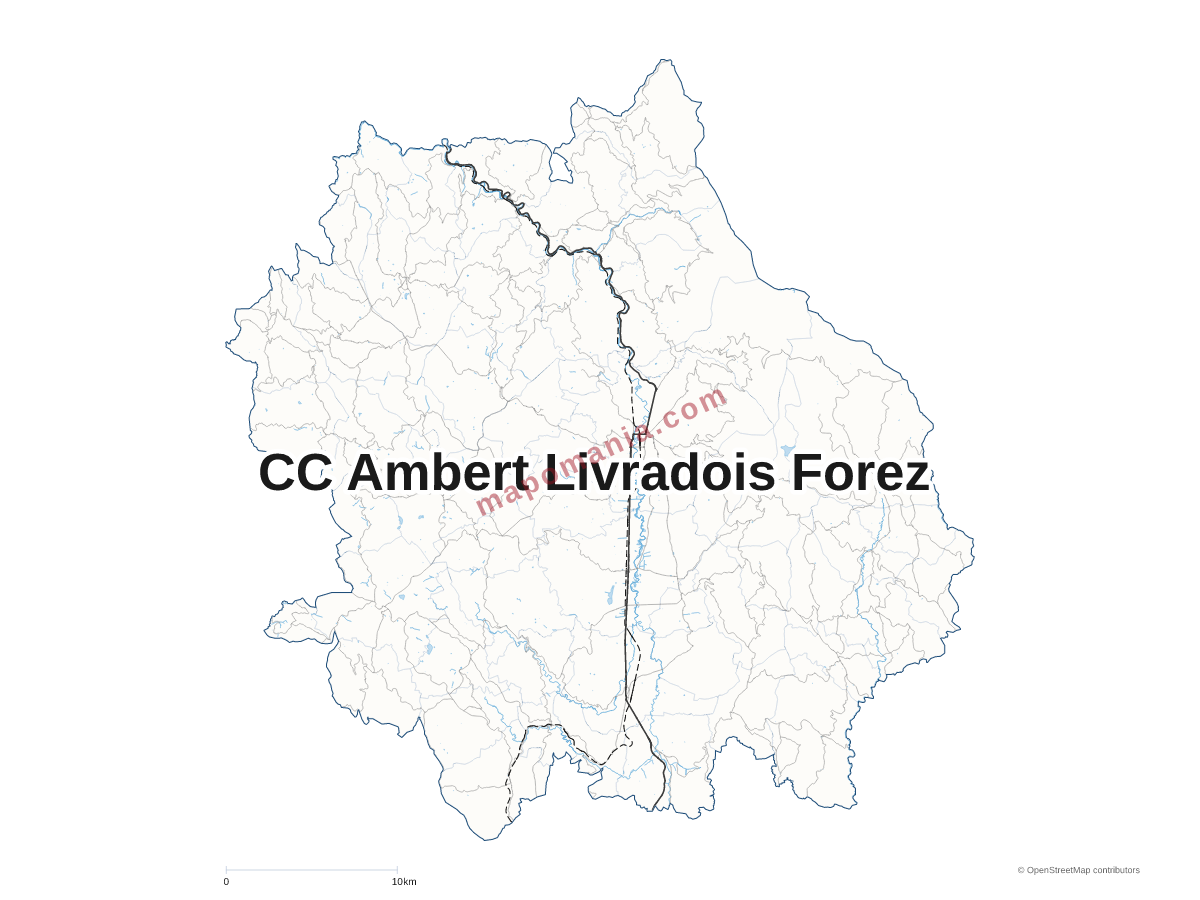 Carte de CC Ambert Livradois Forez à personnaliser