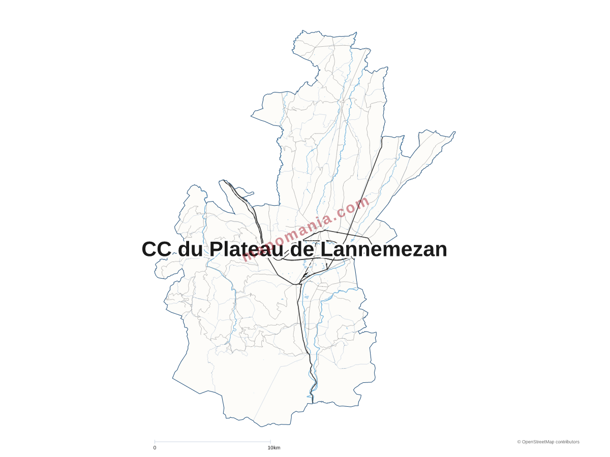 Carte de CC du Plateau de Lannemezan à personnaliser