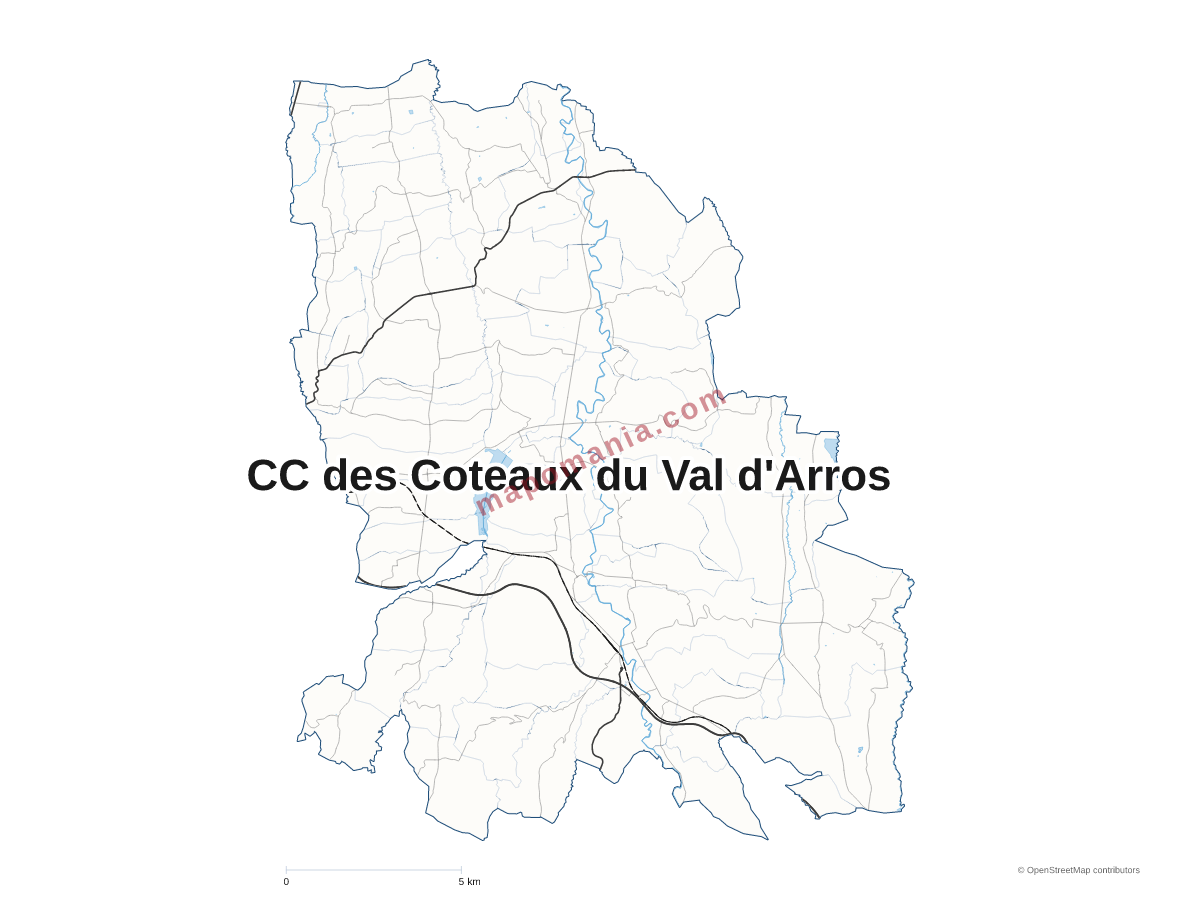 Carte de CC des Coteaux du Val d'Arros à personnaliser