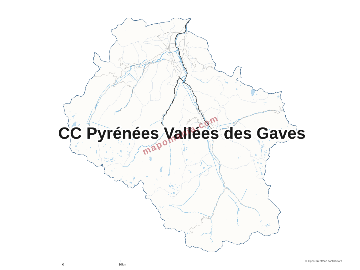 Carte de CC Pyrénées Vallées des Gaves à personnaliser