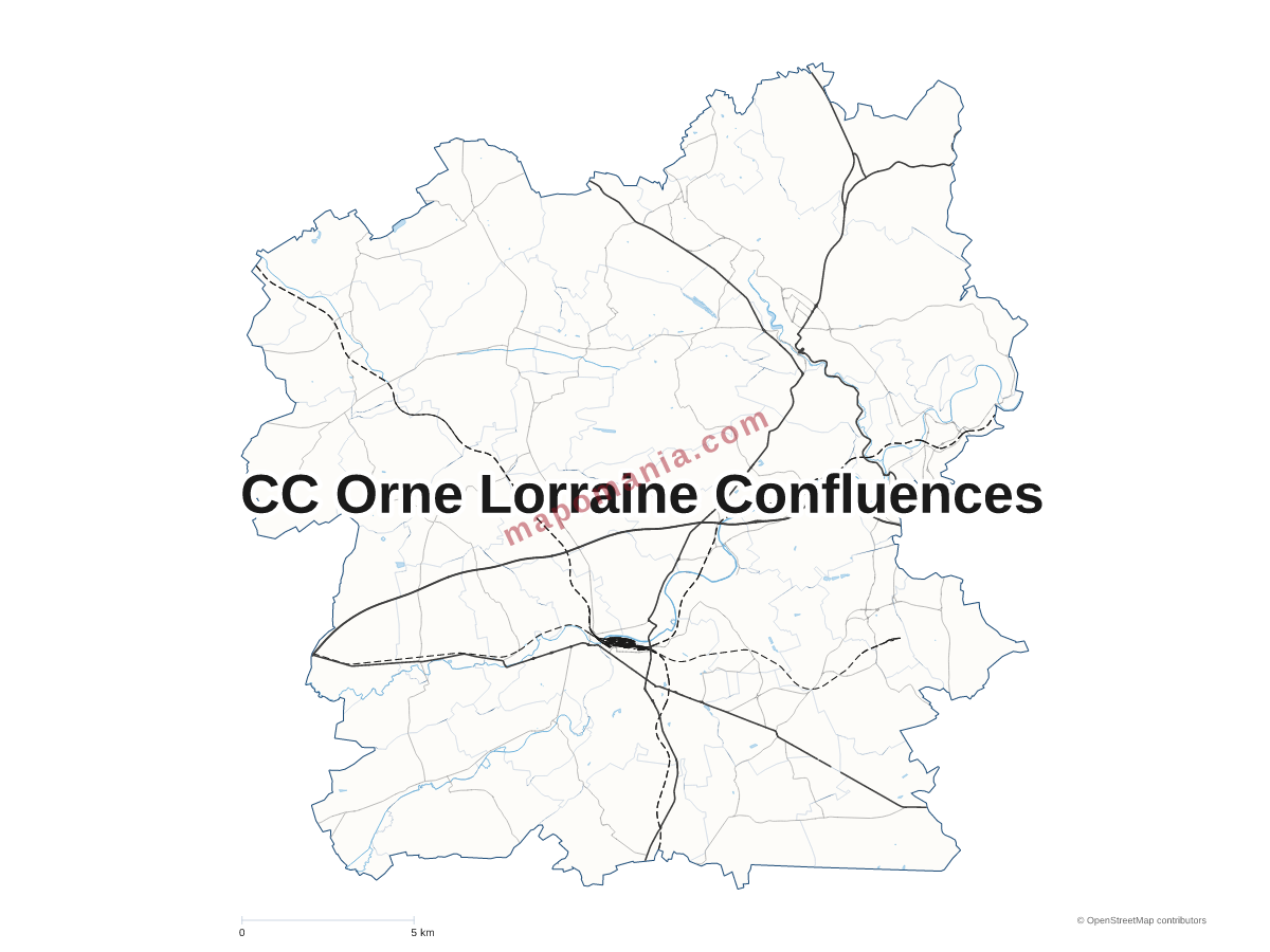 Carte de CC Orne Lorraine Confluences à personnaliser