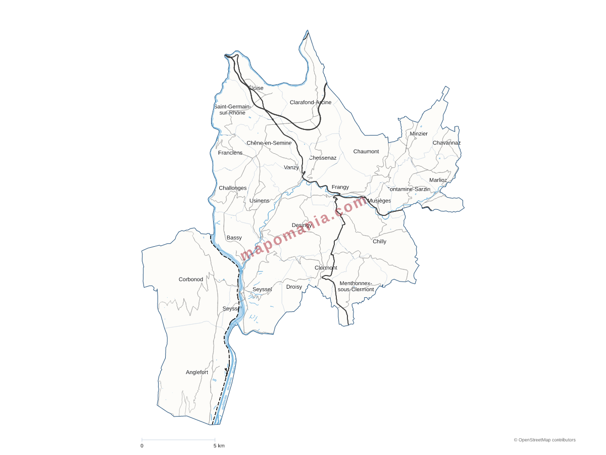 Carte de CC Usses et Rhône à personnaliser