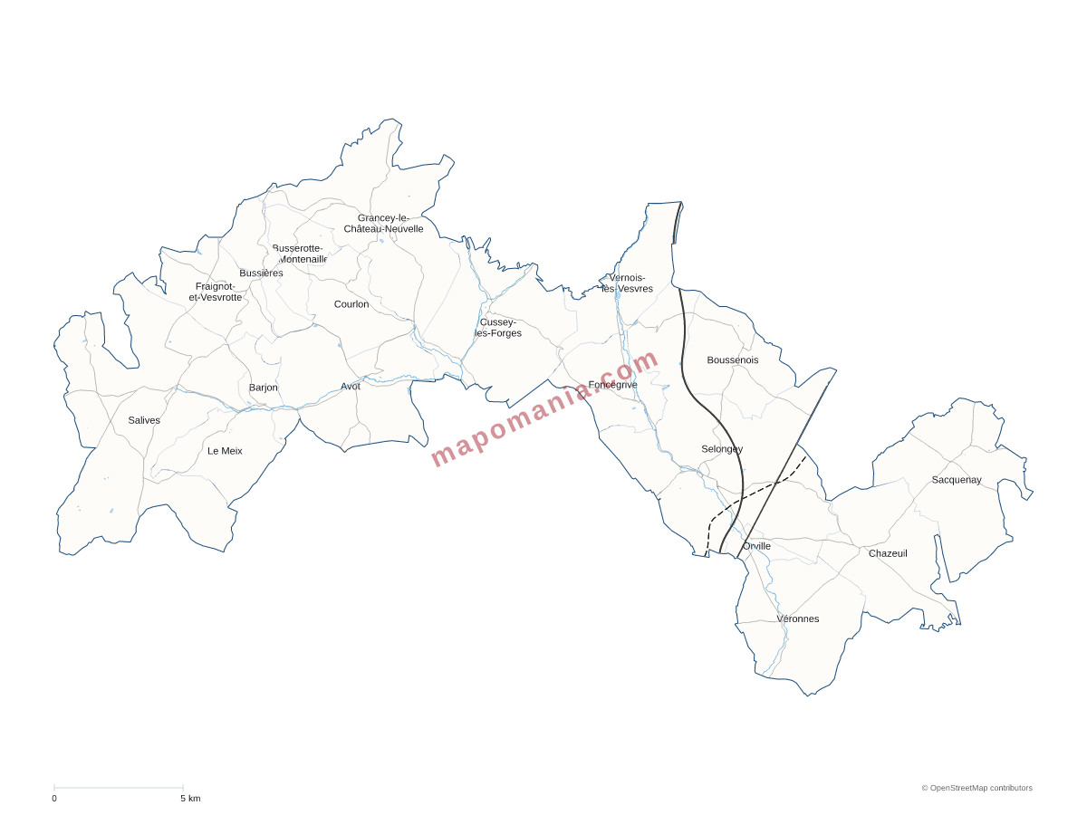 Carte de CC Tille et Venelle à personnaliser