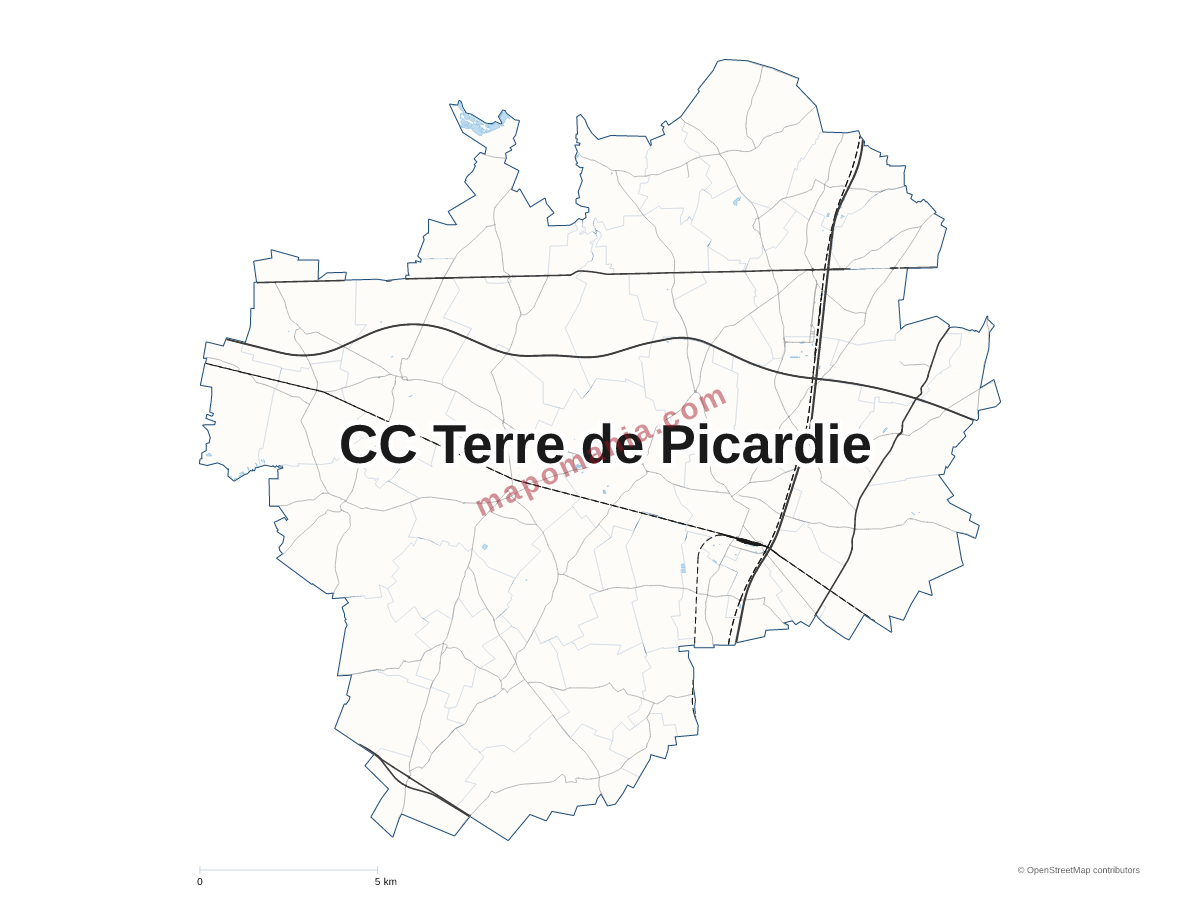 Carte de CC Terre de Picardie à personnaliser
