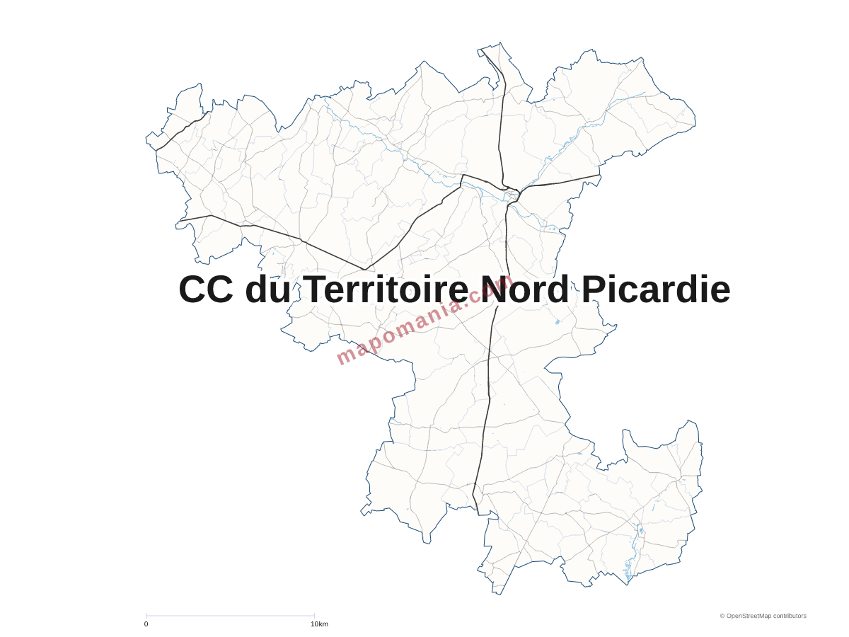 Carte de CC du Territoire Nord Picardie à personnaliser