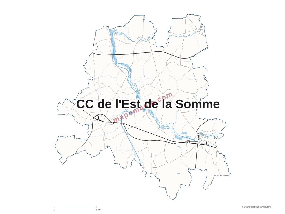 Carte de CC de l'Est de la Somme à personnaliser