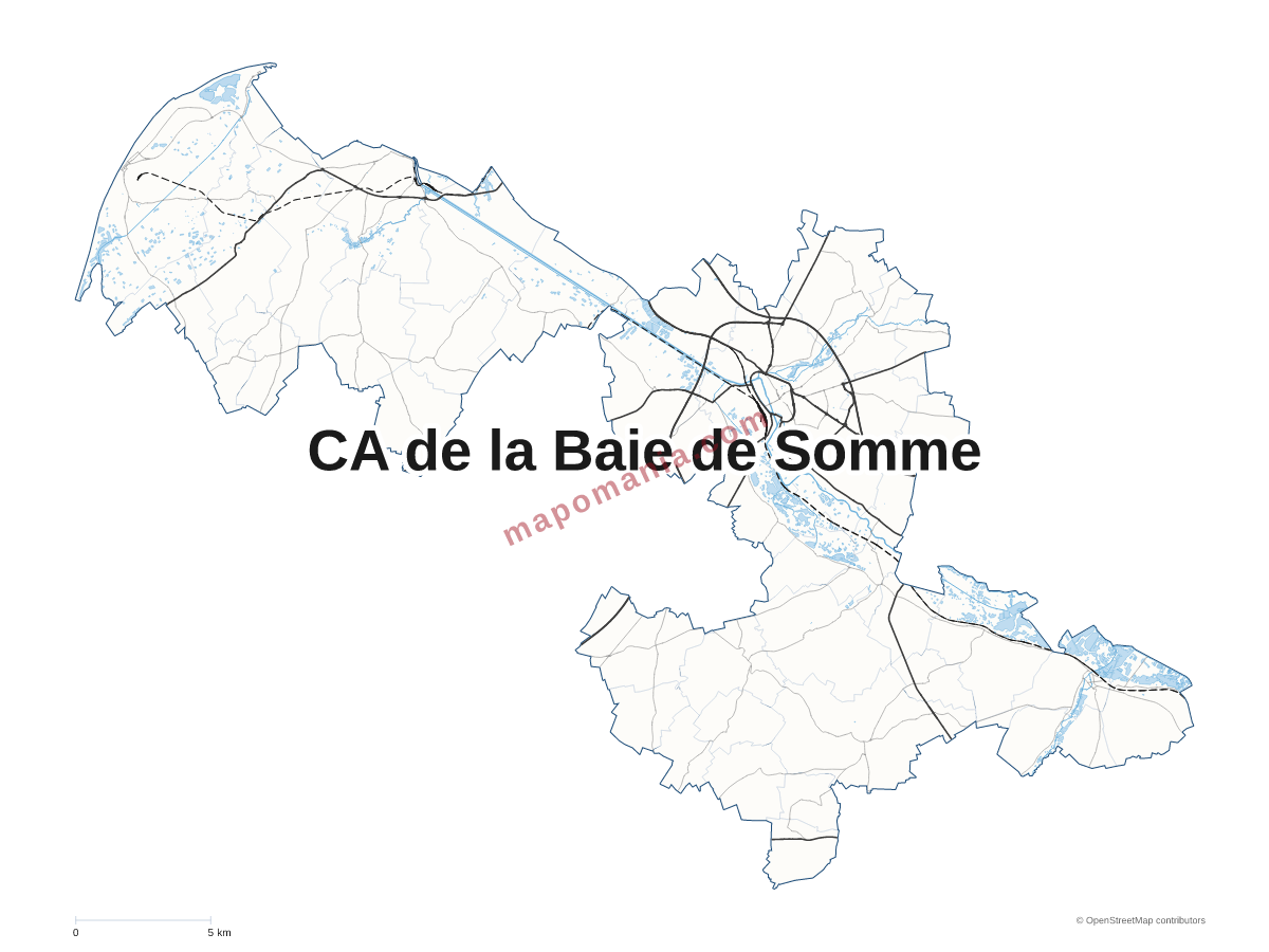 Carte de CA de la Baie de Somme à personnaliser