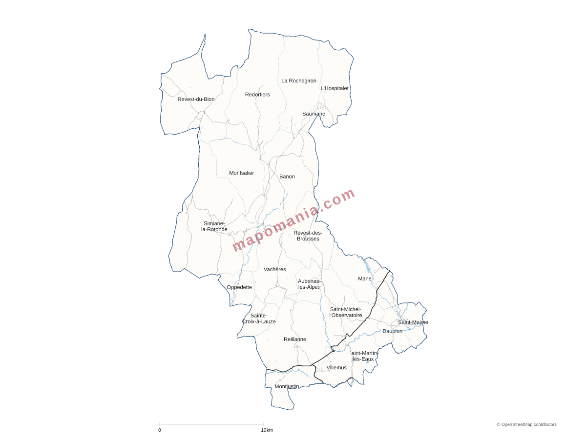 Carte de CC Haute-Provence - Pays de Banon à personnaliser
