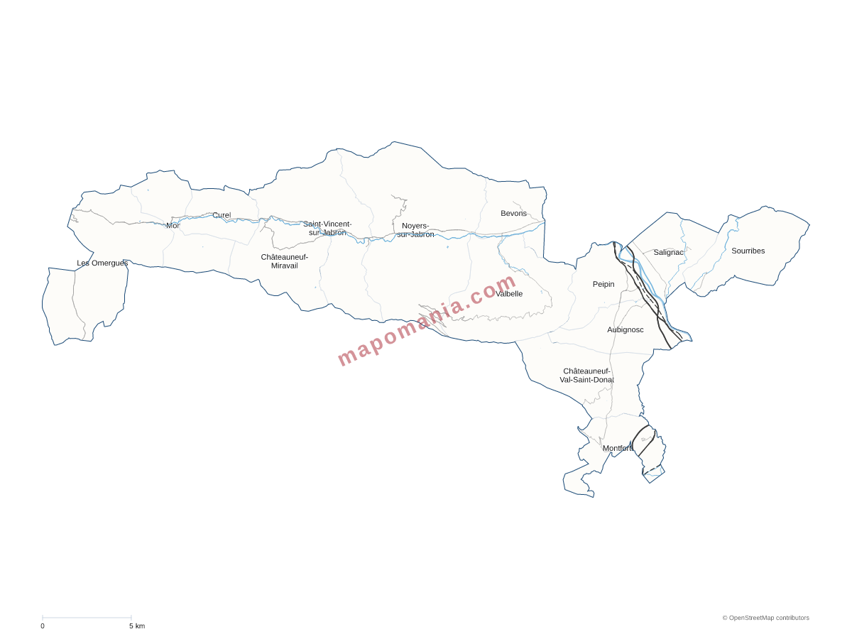 Carte de CC Jabron-Lure-Vançon-Durance à personnaliser