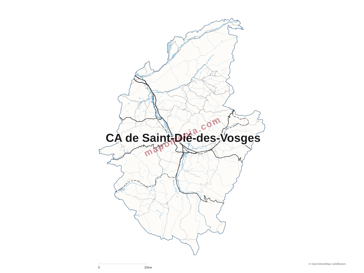 Carte de CA de Saint-Dié-des-Vosges à personnaliser