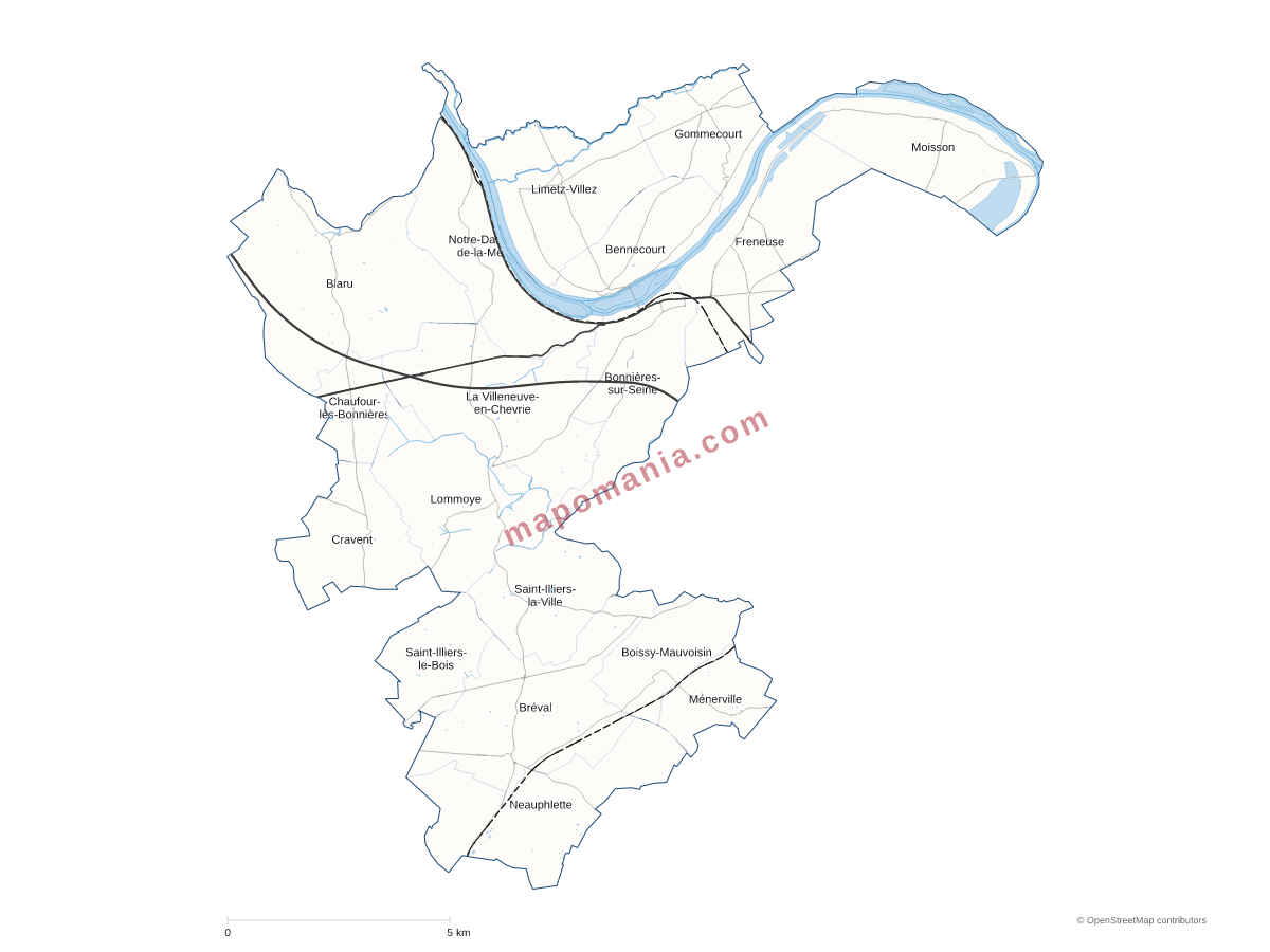 Carte de CC Les Portes de l'Ile de France à personnaliser